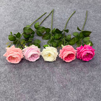 Décorations d'intérieur Austin Rose hydratantes au toucher doux pour le salon, vente en gros, ornements floraux artificiels de style scandinave