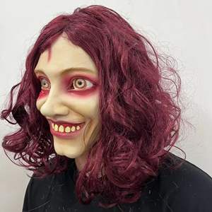 Máscara de <span class=keywords><strong>bruja</strong></span> de Halloween látex aterrador látex <span class=keywords><strong>realista</strong></span> máscara de cara de Halloween cosplay de Halloween máscara malvada <span class=keywords><strong>disfraz</strong></span> de cabeza de calabaza para adultos - Product Image 2