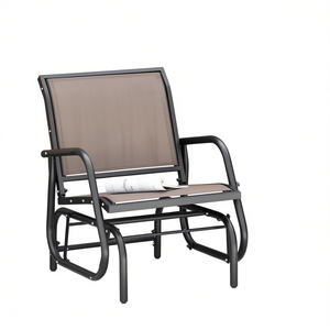 Sillón moderno de hierro para exteriores con brazos, ideal para camping, pesca y uso en el jardín. - Product Image 1