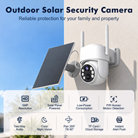 Nouvelle caméra de sécurité solaire PTZ Tuya, extérieure, IP65, étanche, sans fil, caméra CCTV, audio bidirectionnel, vision nocturne, détection de mouvement PIR