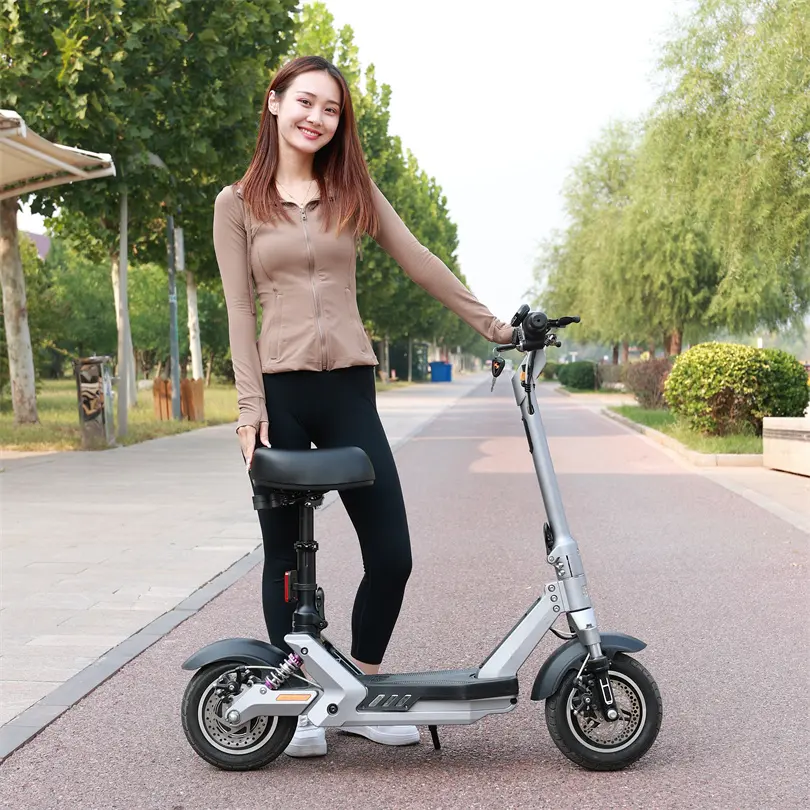 Vente en gros de scooters électriques nouveau design pas cher pour adultes 350W E-Scooter pliant avec double suspension 60KM gamme Chine-Modèle X10