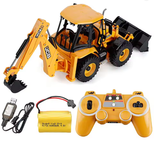 Double E E589 Excavatrice <span class=keywords><strong>RC</strong></span> 1/20 2.4G 11CH Voitures télécommandées Camions Chargeuse rétro-excavatrice Lumière Son Camion de chantier Modèle JCB - Product Image 6