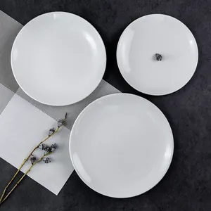Assiette de coupe-dîner en céramique, pour l'été, vito populaire de chine, taille personnalisée, couleur blanche
