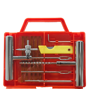 Kit de réparation de pneus portable d'urgence pour moto et voiture, avec patchs pour pneus tubeless et poignée, noir - Product Image 3