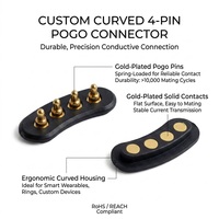 Connecteur Pogo Pin femelle 4P SMT SMD à montage vertical sur circuit imprimé