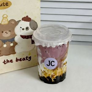 Gobelets en plastique transparents jetables pour boissons froides, café glacé, avec logo imprimé personnalisé, 16 oz, PET, avec couvercles hauts - Product Image 2