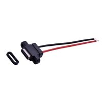 Conector USB Tipo-C Hembra de 2 Pines a Prueba de Agua, de Acero Inoxidable para Montaje en Placa, con Cables, Personalizado, con Clasificación de 3A para PCB