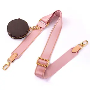 REWIN Luxury Female 1.5" Wide Pink Crossbody Replacement Shoulder Bag Straps for Handbags with Coin Purse