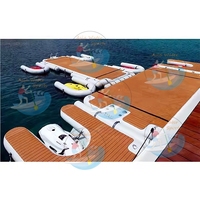 Plateforme flottante gonflable robuste en PVC de qualité commerciale pour jet ski et yacht, ancrable et stable pour usage en marina
