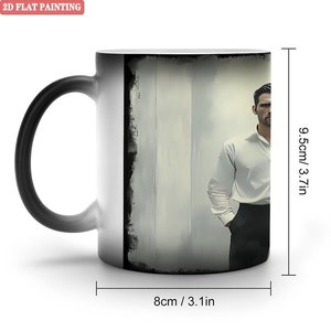 Frosted Black 11oz <b>Ceramic</b> <b>Mug</b> Heat Color Changing Magic Cup Birthday Party Souvenir Gift - Product Image 1
