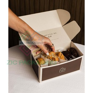 Vassoio <span class=keywords><strong>per</strong></span> Biscotti Personalizzato con Logo, Imballaggio <span class=keywords><strong>per</strong></span> Pasticceria in Carta Rosa di Grado Alimentare, Confezione <span class=keywords><strong>per</strong></span> Mochi e Ciambelle, Vassoio <span class=keywords><strong>per</strong></span> <span class=keywords><strong>Asporto</strong></span> e Consegna - Product Image 2