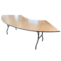 Table pliante en contreplaqué durable moderne en forme de demi-lune en S pour les repas d'hôtel et les banquets de mariage