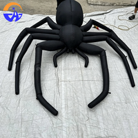 Modèle d'araignée gonflable personnalisé, ambiance d'horreur d'Halloween, accessoire décoratif, ventilateur intégré, installation facile, tissu Oxford durable