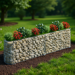 Jardinera Elevada Gabion de Acero Galvanizado Plateado, Contenedor de Plantación Extra Grande y Duradero para Exteriores - Product Image 2