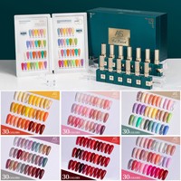 Nouvelle collection de vernis gel 30 couleurs vert-émeraude pour salons de manucure, effet œil de chat glacé rouge élégant et micro-diamants scintillants