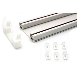 Cortina de plástico de <span class=keywords><strong>PVC</strong></span>, riel de doble vía para accesorios de cortina, gran oferta - Product Image 1