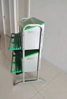 Nido Metálico Duradero de 6 Agujeros para Gallinas, Caja de Nidificación Automática para Aves de Corral con Bandeja de Recolección de Huevos de Plástico y Soporte para Gallinero