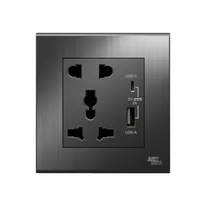 ARTDNA Electrical Sockets Home Luxury Dual 16A Universal Wall Uk Standard Single USB Socket