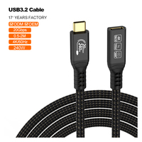 OEM USB-C Stecker auf Buchse Verlängerungskabel Nylon 20Gbps Ummantelung mit Schnellladefunktion Kompatibel mit Reinkupfer-Mobiltelefonen 240W