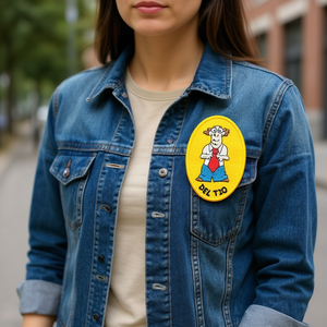 ILAN Patch Termoadesivo Ovale 6.4x9.3Cm con Disegno del Nonno Cartone Animato - Product Image 3