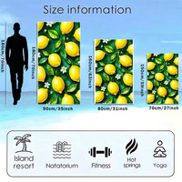 Microfiber Sand Free Beach Towel Quick Dry Fresh Lemon Fruit Floral Print Large Lightweight Pool Bath Towel for Women Summer