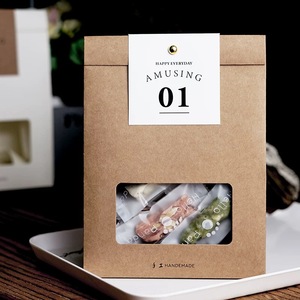 Màn hình mạnh mẽ in có thể tái chế cổ điển Kraft túi giấy Bộ Quà Tặng bông tuyết thiết kế sắc nét thực phẩm bánh quy gạo nếp thức ăn vật nuôi - Product Image 1