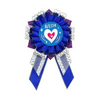 Lude personnalisé de haute qualité mignon fille fête d'anniversaire broche Satin prix ruban Rosette bouton épingle de sûreté Badge ruban gros-grain