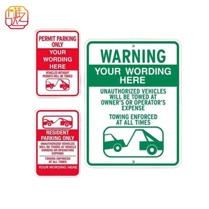 Juego de Señales de Remolque Personalizables, Señales Reflectantes de Prohibido Estacionar/Remolcar para Propiedades Privadas y Estacionamientos - Product Image 1