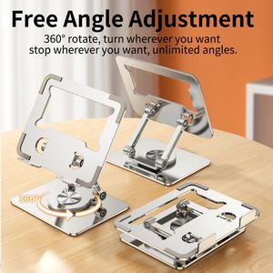 Soporte de Escritorio Metálico Giratorio de 360 Grados Mingcard para Todos los Teléfonos y Tabletas de hasta 12.9 Pulgadas, Plegable y Ajustable - Product Image 3