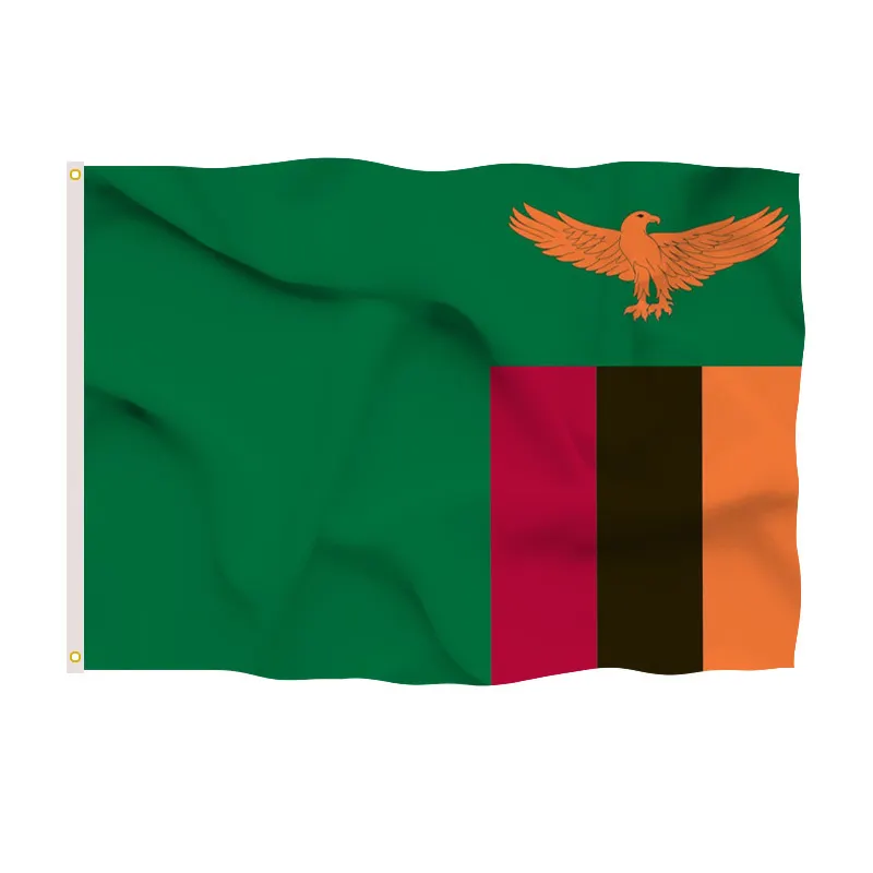 Benutzerdefinierte Schnelle lieferung hohe qualität 3*5 ft Sambischen flagge großhandel