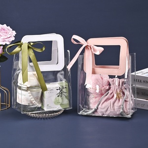 Bolsos de PVC transparentes, venta al por mayor, red roja, dulces de boda, bolsas de regalo, embalaje de boda, bolsas de regalo de acompañamiento de plástico - Product Image 4