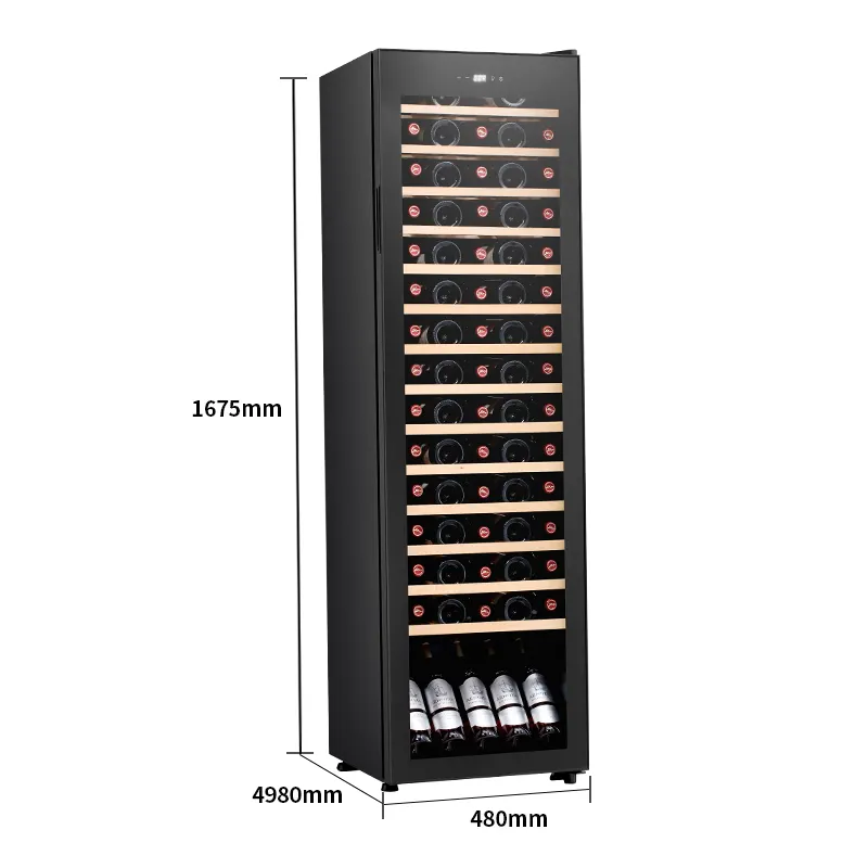 208l 75 Flessen Vrijstaande Wijnkoeler Compressor Koeling Wijn Koelkast Kast Led Temperatuur Display