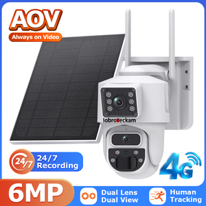 Caméra IP solaire Ubox Outdoor 4G avec carte SIM, double objectif 2K, système de sécurité PTZ pour ferme, chantier, maison, zones éloignées - Product Image 2