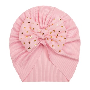 Gorro Turbante Elástico para Bebé con Lazo Floral 48-50cm, Gorro Informal de Verano Unisex para Bebé, 100% Poliéster - Product Image 2