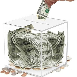 <strong>Acrylic</strong> Money <strong>Storage</strong> Box Bank Coin Case Bank With Transparent <strong>Acrylic</strong> That Cannot Be Opened Money Bank Savings - Product Image 1