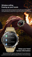 Smartwatch da Esterno con Chiamata BT, Schermo da 1.52", Fitness, Torcia, Bussola, Musica, Frequenza Cardiaca, Pressione Sanguigna, Orologio Sportivo Intelligente J300