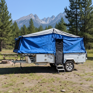 Toile en coton-polyester, vente directe d'usine, tente de caravane de voyage portable personnalisable, <span class=keywords><strong>camping</strong></span> en plein air, véhicule - Product Image 3