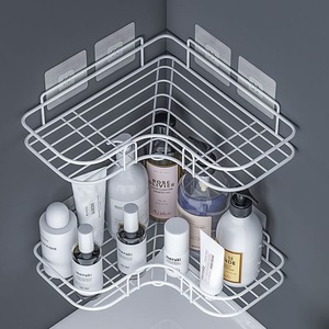 Étagère <span class=keywords><strong>d</strong></span>'<span class=keywords><strong>angle</strong></span> métallique adhésive puissante, sans perçage, pour salle de bain, triangle en fer, pour salon, vente en gros usine - Product Image 3