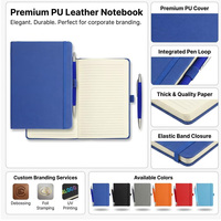 Ensemble de carnet de notes A5 avec logo personnalisé, sangle élastique, stylo, carnet de notes imprimé avec logo, carnet en cuir PU