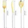 Nouveaux ustensiles en plastique d'or de conception avec les fourchettes blanches de poignée pour la fête de Noël - Product Image 6
