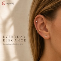 Gaby Wholesale Bijoux de piercing pour oreille en Titane ASTM F136, Hypoallergéniques, Argent et Or, Piercings Labret, Cartilage, Tragus, Hélix, Curated