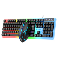 LIMEIDE GTX350 Wired Gaming Keyboard Mouse Set Spherical Keycaps Rainbow Backlit 104 Keys for PC Laptop Office
