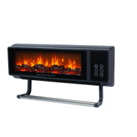Chauffage mural électrique PTC 2000W avec effet de flamme 3D, porte-serviettes, désinfection, télécommande, construction en plastique, minuterie 12 heures, pour la maison