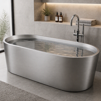 Bain froid ovale D&C en acier inoxydable 304 avec couvercle, capacité 90 gallons, pour spa extérieur, récupération sportive, taille personnalisée