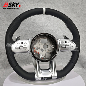 Volante de Cuero Nappa con Acabado Piano Personalizado, Apto para <span class=keywords><strong>Mercedes</strong></span> <span class=keywords><strong>Benz</strong></span> A45 S65 G63 W176 W213 W205 W253 C43 CLS Clase G - Product Image 6