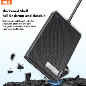 Boîtier de disque dur 2,5 pouces USB 3.0, boîtier de disque dur externe en plastique noir avec câble - Product Image 2