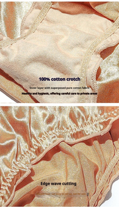 Slip Donna Senza Cuciture Taglio Alto Sottile in Maglia Solida Plus Size con Seta Ghiaccio e Raso - Product Image 3