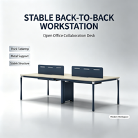 Cadres de table de bureau modernes avec revêtement thermolaqué pour poste de travail de réunion 4 personnes