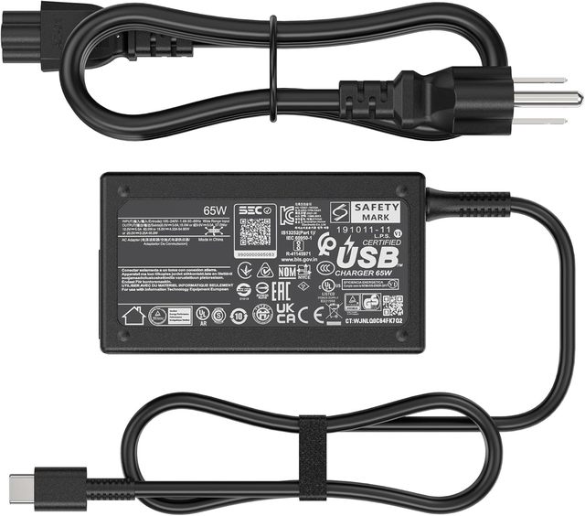 65W 20V 3.25A USB-C Power Supply Adapter for EliteBook ProBook Series Laptop Charger OTP Protection High Speed Charge