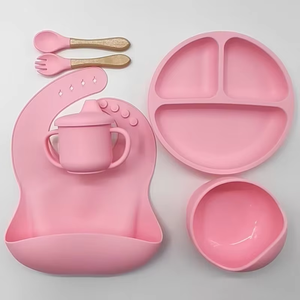 Ensemble de repas pour bébé en silicone de qualité alimentaire, sans BPA, avec ventouse, durable, incassable, coloré, logo personnalisé, prix bas - Product Image 3